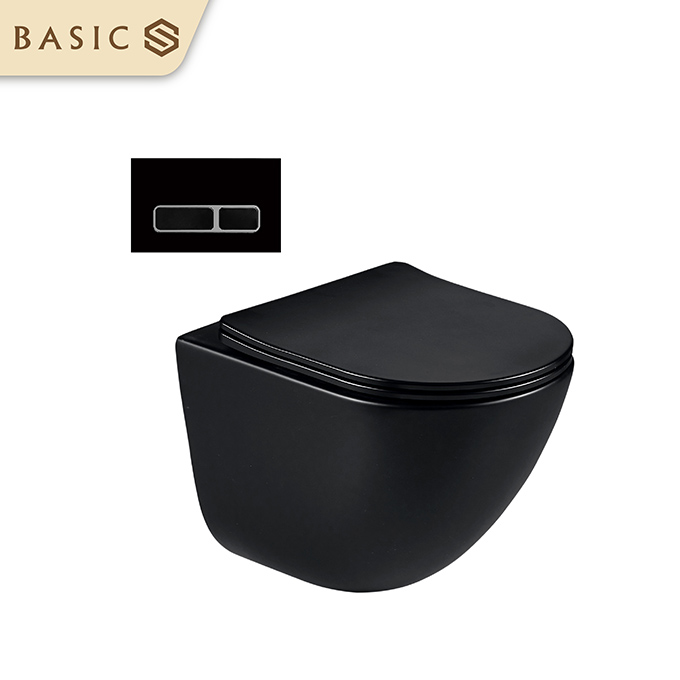 Bồn cầu treo tường Basic BS-11051B - Màu đen (chưa bao gồm két nước âm)