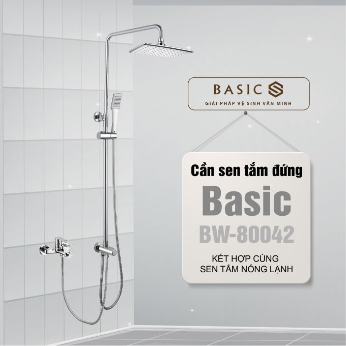 Thân sen tắm đứng Basic BW-80042 - Kết nối với sen tắm (không bao gồm củ sen tắm)