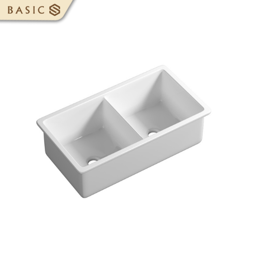 Chậu bếp dương vành bằng sứ FFC kháng khuẩn BS-K3219D
