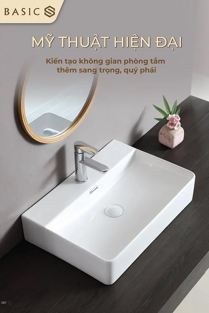 Lavabo đặt bàn/treo tường Basic BSB-1276