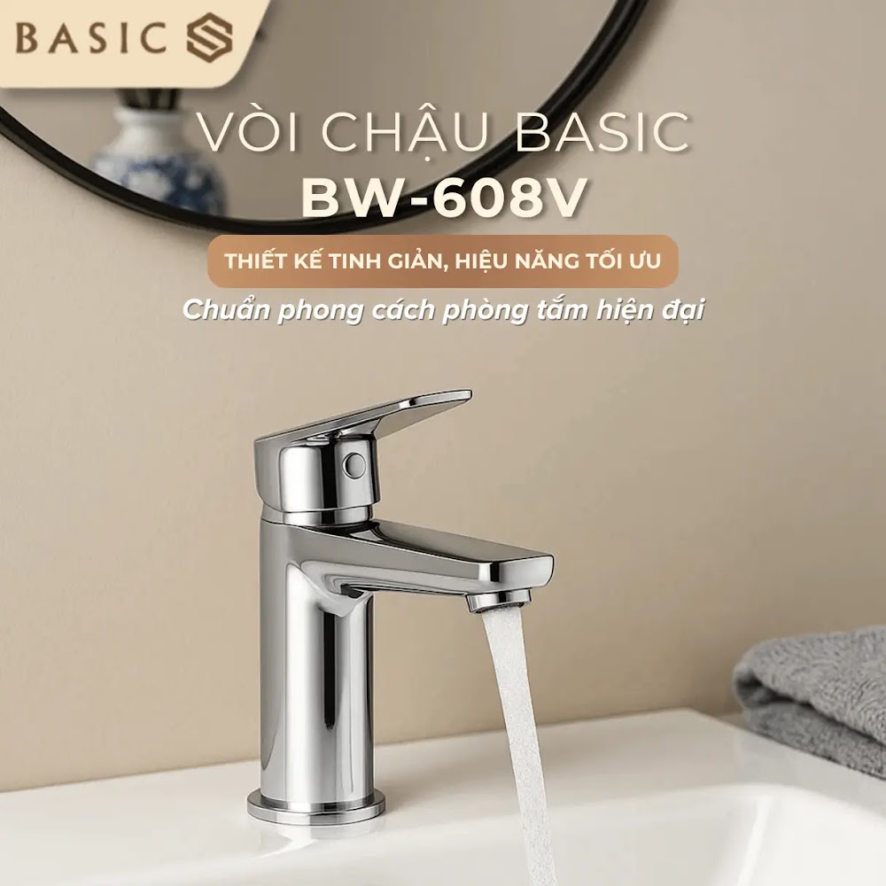 Vòi chậu nóng lạnh Basic BW-608V